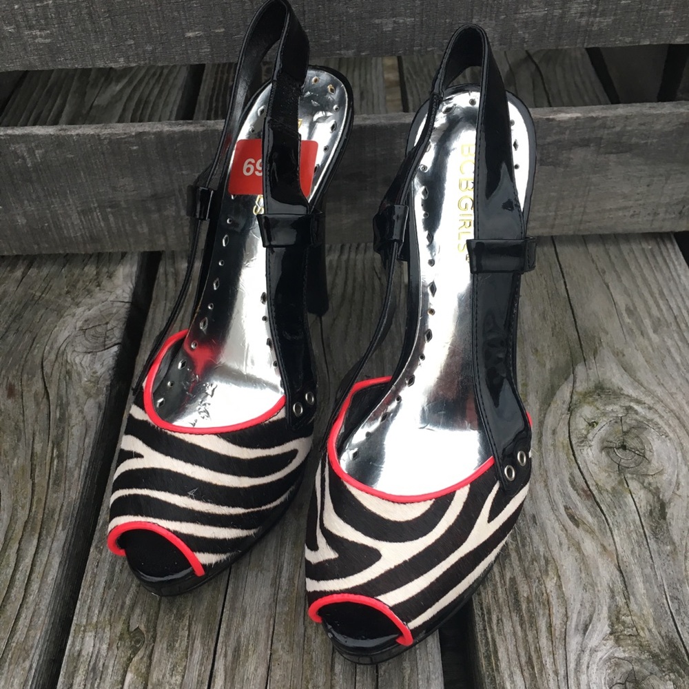 BCBGirls Zebra Fur Heels!